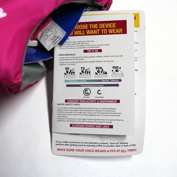 NWT Barbie Swim Trainer Life Jacket For Children 33-55 lbs - Picture 8 of 11